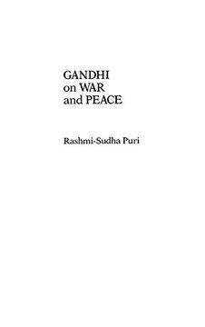 portada Gandhi on war and Peace (en Inglés)