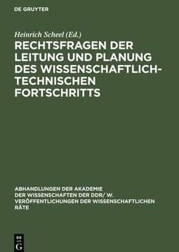portada Rechtsfragen der Leitung und Planung des Wissenschaftlich-Technischen Fortschritts (en Alemán)