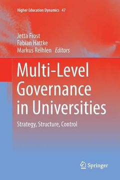 portada Multi-Level Governance in Universities: Strategy, Structure, Control (in English)