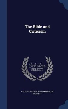 portada The Bible and Criticism
