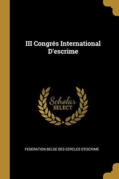 portada III Congrés International d'Escrime (en Francés)