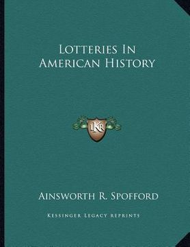 portada lotteries in american history (en Inglés)