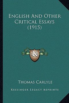 portada english and other critical essays (1915) (in English)