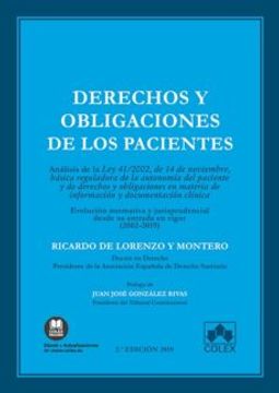 portada Derechos y Obligaciones de los Pacientes Analisis de la ley 41/20 02 de 14 de Noviembre, Basica Reguladora de Autonomia (in Spanish)