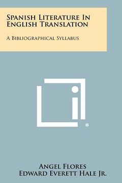 portada spanish literature in english translation: a bibliographical syllabus (in English)