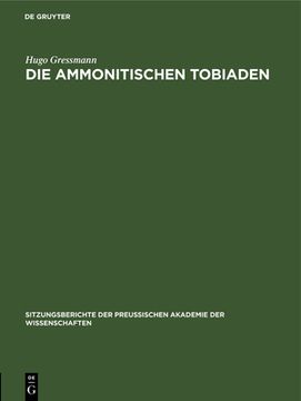 portada Die Ammonitischen Tobiaden (German Edition) [Hardcover ] (en Alemán)