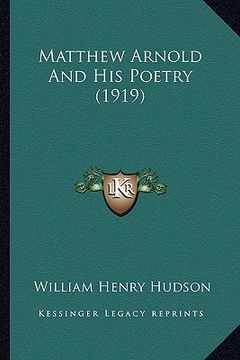 portada matthew arnold and his poetry (1919)