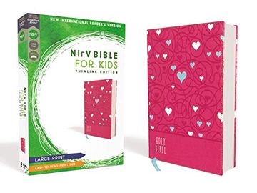 portada Nirv, Bible for Kids, Large Print, Leathersoft, Pink, Comfort Print: Thinline Edition (en Inglés)