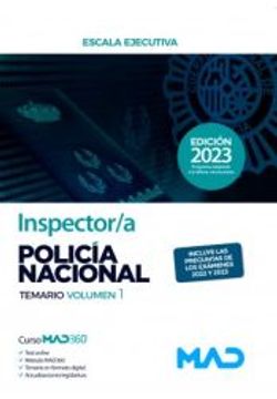 portada Inspector/A de Policía Nacional. Temario Volumen 1