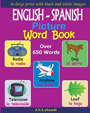 portada English - Spanish Picture Word Book (Black and White)