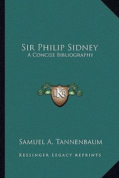 portada sir philip sidney: a concise bibliography (in English)
