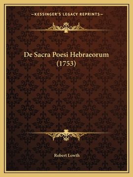 portada De Sacra Poesi Hebraeorum (1753) (en Latin)