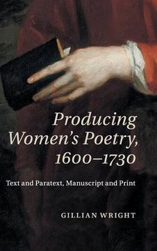 portada Producing Women's Poetry, 1600-1730 Hardback (en Inglés)