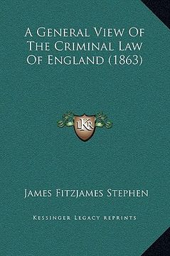 portada a general view of the criminal law of england (1863) (in English)