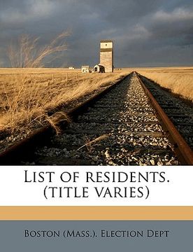 portada list of residents. (title varies) volume 2 (in English)