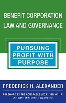 portada Benefit Corporation law and Governance: Pursuing Profit With Purpose (en Inglés)