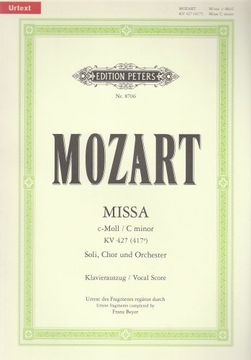 portada Mass in C Minor K427 (Completed by F. Beyer) (Vocal Score): For Sstb Soli, Choir and Orchestra, Urtext (en Inglés)