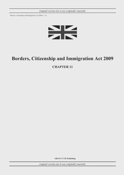 portada Borders, Citizenship and Immigration Act 2009 (c. 11) (en Inglés)