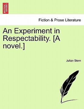 portada an experiment in respectability. [a novel.] (in English)