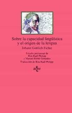 portada Sobre la Capacidad Lingüística y el Origen de la Lengua (in Spanish)