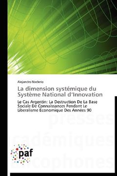 portada La Dimension Systemique Du Systeme National D'Innovation