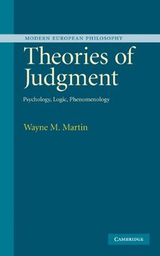 portada Theories of Judgment Hardback: Psychology, Logic, Phenomenology (Modern European Philosophy) (en Inglés)