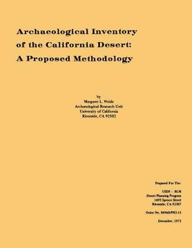 portada Archaeological Inventory of the California Desert: A Proposed Methodology (en Inglés)