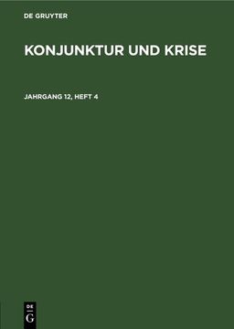 portada Konjunktur und Krise. Jahrgang 12, Heft 4 (en Alemán)
