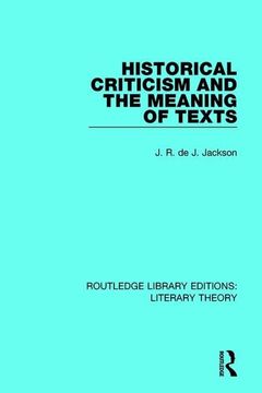 portada Historical Criticism and the Meaning of Texts