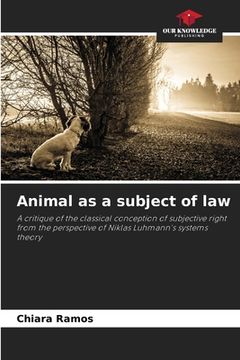 portada Animal as a subject of law (en Inglés)