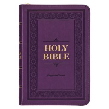 portada KJV Holy Bible, Compact Faux Leather Red Letter Edition - Ribbon Marker, King James Version, Purple, Zipper Closure (en Inglés)