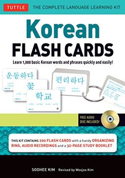 portada Korean Flash Cards Kit: Learn 1,000 Basic Korean Words and Phrases Quickly and Easily! (Hangul & Romanized Forms) (Audio-Cd Included) (in English)