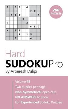 portada Hard Sudoku Pro: Book for Experienced Puzzlers (200 puzzles) Vol. 45 (en Inglés)