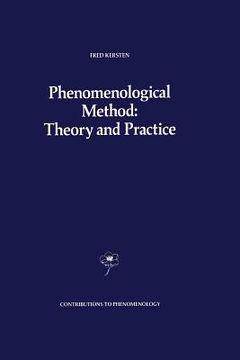 portada Phenomenological Method: Theory and Practice (en Inglés)