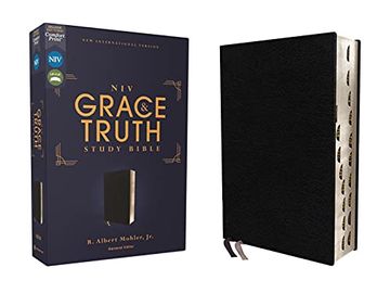 portada The Grace and Truth Study Bible: New International Version, Black, European Bonded Leather, Comfort Print, red Letter (in English)