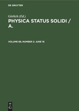 portada Physica Status Solidi / a. , Volume 89, Number 2, June 16 
