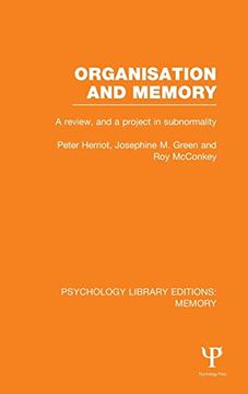 portada Organisation and Memory (Ple: Memory): A Review and a Project in Subnormality (Psychology Library Editions: Memory): (en Inglés)