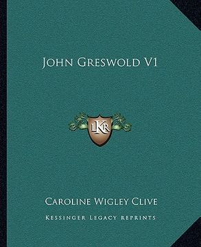 portada john greswold v1 (in English)