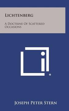 portada Lichtenberg: A Doctrine of Scattered Occasions (en Inglés)