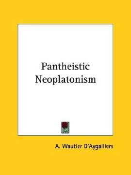 portada pantheistic neoplatonism (in English)