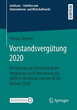 portada Vorstandsvergütung 2020: Ein Beitrag zur Entwicklung der Vergütung Nach Umsetzung der Arug Ii-Richtlinie und der Dcgk Reform 2020 (en Alemán)