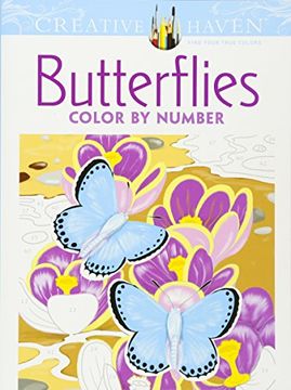 portada Creative Haven Butterflies Color by Number Coloring Book (Adult Coloring) (en Inglés)