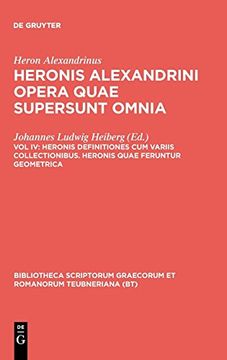 portada Heronis Definitiones cum Variis Collectionibus. Heronis Quae Feruntur Geometrica 