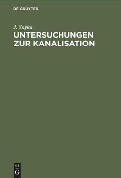 portada Untersuchungen zur Kanalisation (en Alemán)