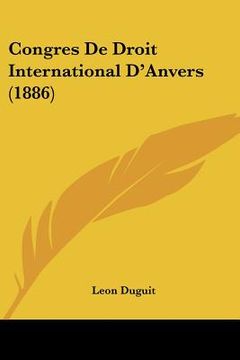portada Congres De Droit International D'Anvers (1886) (in French)