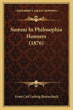 portada Summi In Philosophia Honores (1876) (in German)