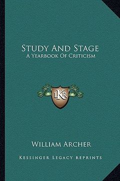 portada study and stage: a yearbook of criticism (in English)