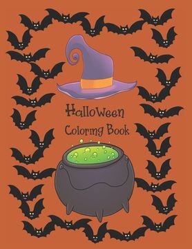 portada Halloween Coloring Book: Cute Halloween Book for Kids, 3-5 yr olds (en Inglés)