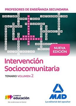 portada Profesores de Enseñanza Secundaria Intervención Sociocomunitaria. Temario Volumen 2