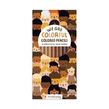 portada Mudpuppy we are Colorful Skin Tone Colored Pencils From, Includes 12 Colored Pencils, Beyond Just Peach and Brown! , Makes for a Great Gift! , Ages 5+